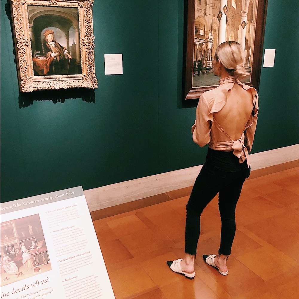 Black Beige Pointed Toe Knot Slides - image 3